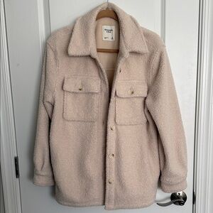 Abercrombie & Fitch Cream Sherpa Jacket